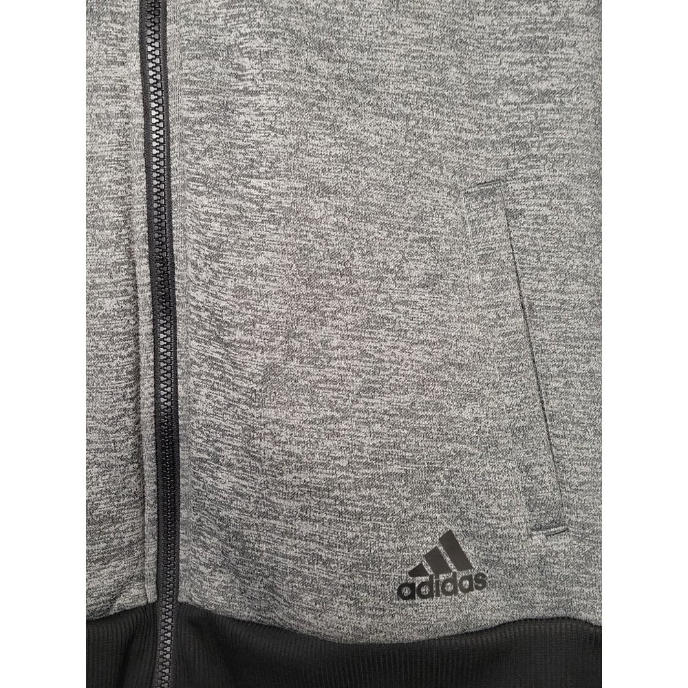 🌼HP🌼 Adidas Women's ClimaWarm Full Zip Heather Gray/Black Fleece Jacket - M - Picture 8 of 11